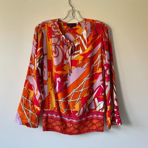 Hale Bob Silk Print Multi-coloured Top - size XXS - NWOT - Picture 1 of 10